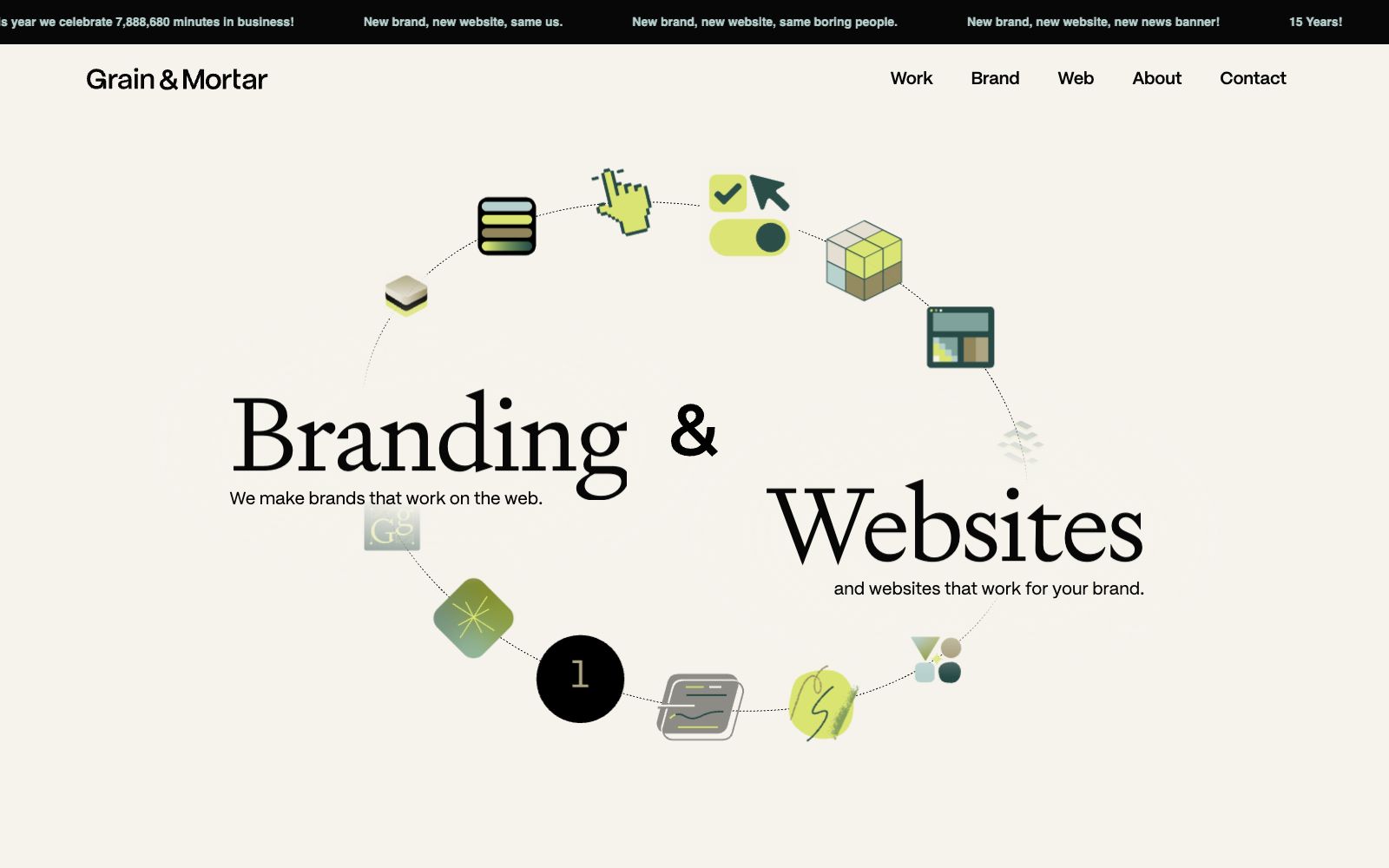 Grain & Mortar desktop reference: Agency credibility turns into an operating diagram.